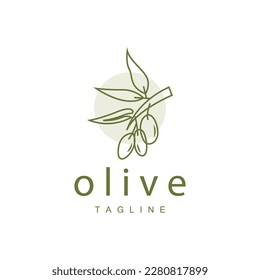 Logotipo de oliva, Vector de la Planta de Aceite de Oliva, Diseño de Medicina Natural Herbal, Icono De Plantilla De Ilustración