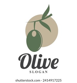 logo de oliva diseño simple de vectores