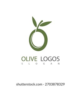 Logotipo y símbolo de oliva Vector 