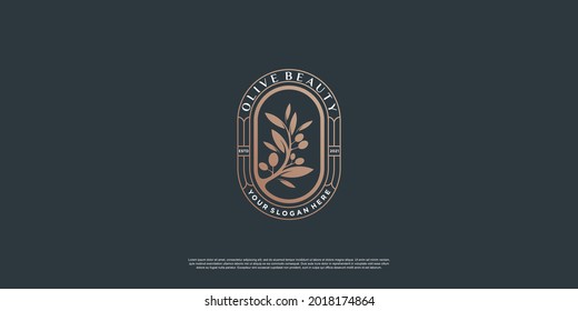 Plantilla de logotipo de oliva con estilo de elemento creativo Premium Vector parte 1