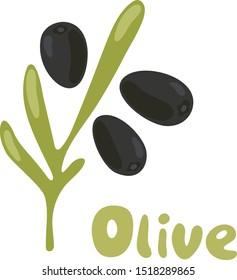 Olive logo template vector design. Doodle image for a recipe book