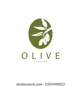 Logotipo de Oliva, Ilustración de vectores de plantillas de diseño de vectores premium