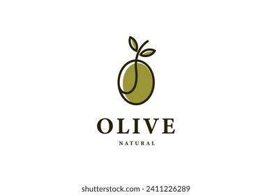 Olive logo vector design template flat vector