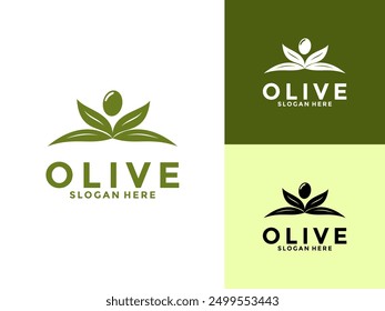 Olive Logo Vektorgrafik, Premium Olive Öl Logo Design-Vorlage