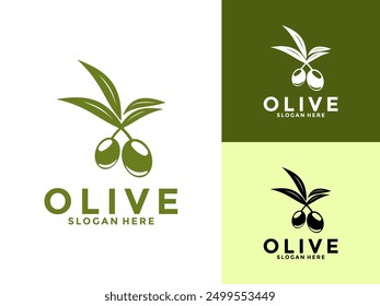 Olive Logo Vector Illustration, Premium Olive Oil logo Design Template