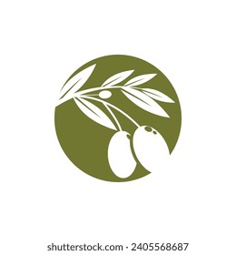 Naturaleza del símbolo del símbolo del vector del logotipo Olive