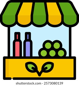 Olive Market Icon Lineal Color Vector Illustration