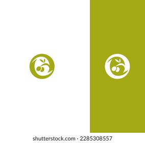 Plantilla vectorial de la carta oliva O Símbolo abstracto de monograma 