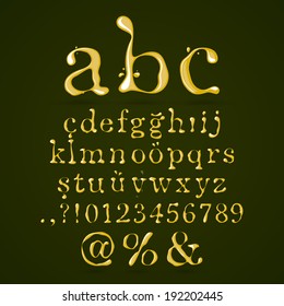 Olive oil alphabet lower case 