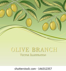 Olive oil backgound. Vector illustration.