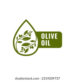 Diseño de vectores de insignia de aceite de oliva aislado