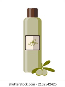 Espuma de baño de aceite de oliva. Diseño plano. 