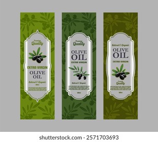 olive oil black labels banner sticker vintage premium luxury gold