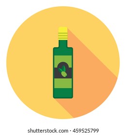 Olive Oil Bottle Flat Style Design Icon
