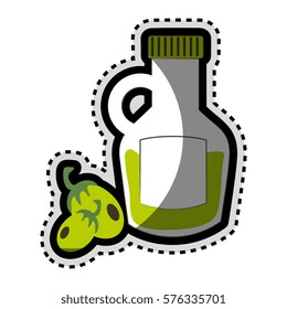 olive oil bottle with grains icon