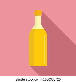 Olive oil bottle icon. Flat illustration of olive oil bottle vector icon for web design