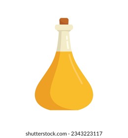 Olive oil bottle icon flat vector. Glass vegetable. Cooking food isolated