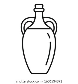 Olive oil bottle icon. Outline Olive oil bottle vector icon for web design isolated on white background