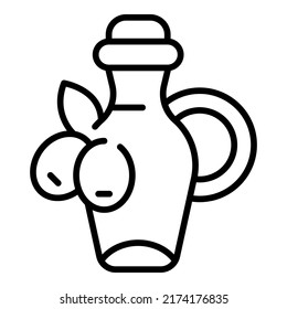 Olive oil bottle icon outline vector. Food plant. Virgin extra