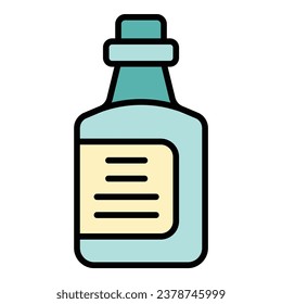 Olive oil bottle icon outline vector. Food plant. Virgin extra color flat