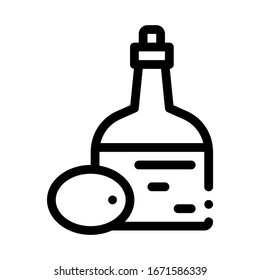 Olive Oil Bottle Icon Vector. Outline Olive Oil Bottle Sign. Isolated Contour Symbol Illustration
