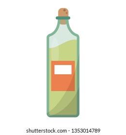 Olive oil bottle isolated