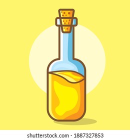 olive oil bottle isolated vector illustration in flat style