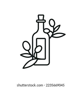 Olive oil bottle. Isolated vector illustration.

