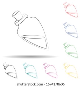 Olive oil bottle multi color set icon. Simple thin line, outline vector of oliver icons for ui and ux, website or mobile application