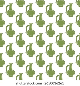 Olive oil bottle. Seamless pattern.