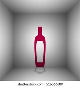 Olive oil bottle sign. Bordo icon with shadow in the room.