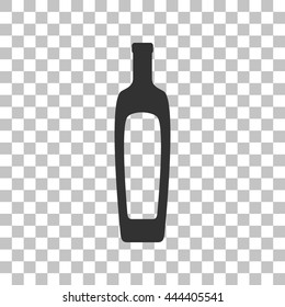 Olive oil bottle sign. Dark gray icon on transparent background.