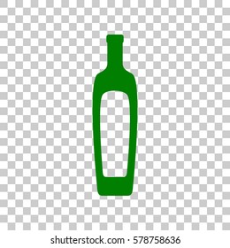 Olive oil bottle sign. Dark green icon on transparent background.