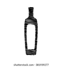Olive oil bottle sign. Icon with scribble effect