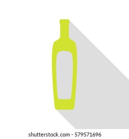 Olive oil bottle sign. Pear icon with flat style shadow path.