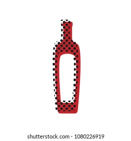 Olive oil bottle sign. Vector. Brown icon with shifted black circle pattern as duplicate at white background. Isolated.