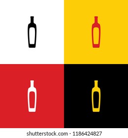 Olive oil bottle sign. Vector. Icons of german flag on corresponding colors as background.