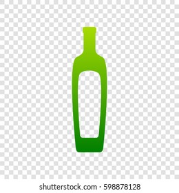 Olive oil bottle sign. Vector. Green gradient icon on transparent background.