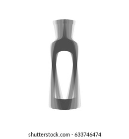 Olive oil bottle sign. Vector. Gray icon shaked at white background.