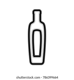 Olive oil bottle sign. Vector. Flat style black icon on white.
