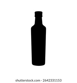 Olive oil bottle silhouette icon vector flat design.