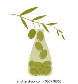 Olive oil bottle vector