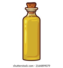 Olive oil bottle vector cartoon illustration isolated on a white background.