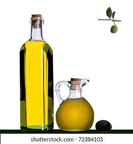 olive oil bottle vector illustration
