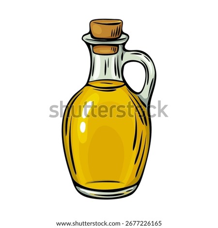 Olive oil bottle vector sketch for Mediterranean branding