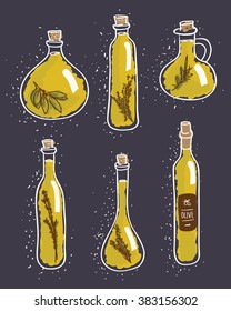 olive oil bottles set