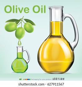 olive oil bottles.illustration