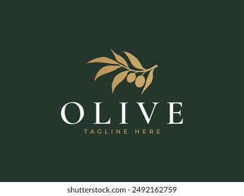 olive oil branch logo template