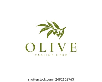 olive oil branch logo template