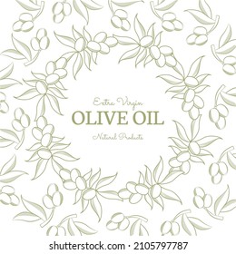 carta de aceite de oliva con ramas